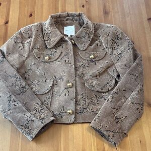 NWT! Avec Les Filles Crop Corduroy Jacket Size L